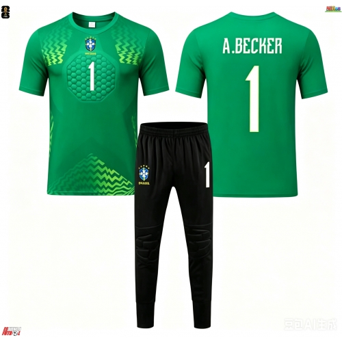 Brasil Alisson Becker #1 Portero Segunda Equipación Niños Mundial 2026 Manga Corta (+ Pantalones cortos)